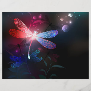 Glimmerne Rote Libelle Briefbogen