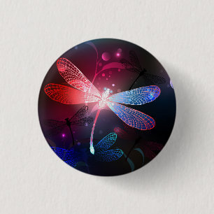 Glimmerne Rote Libelle Button
