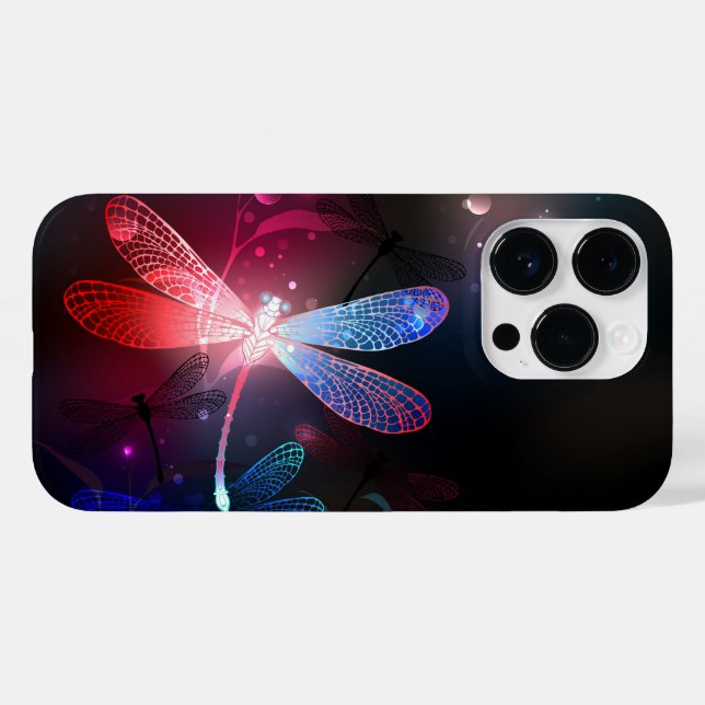 Glimmerne Rote Libelle Case-Mate iPhone Hülle (Rückseite (Horizontal))