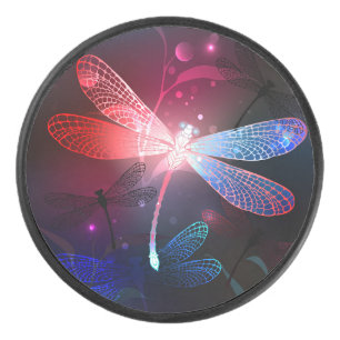 Glimmerne Rote Libelle Eishockey Puck