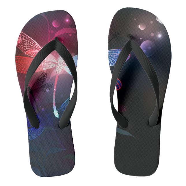 Glimmerne Rote Libelle Flip Flops (Fußbett)