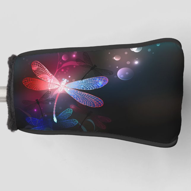 Glimmerne Rote Libelle Golf Headcover (Vorderseite)