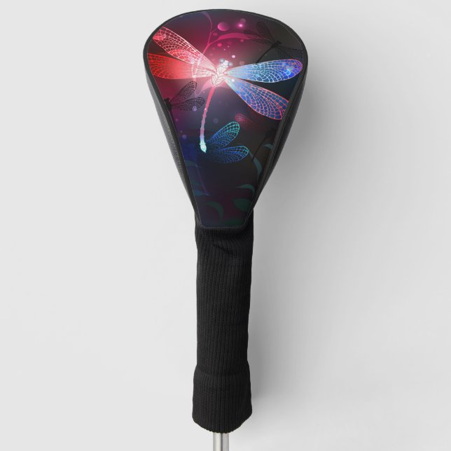 Glimmerne Rote Libelle Golf Headcover (Vorderseite)