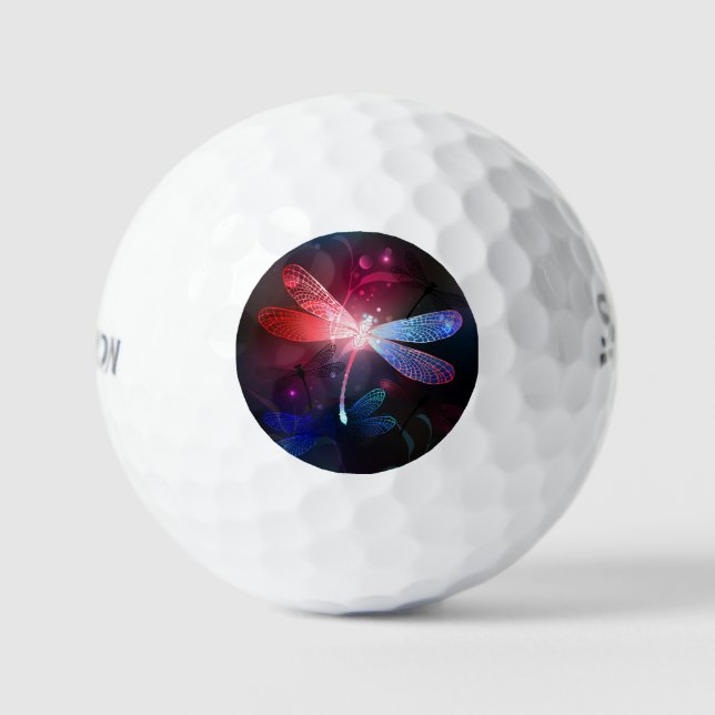Glimmerne Rote Libelle Golfball (Vorderseite)