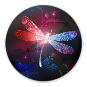 Glimmerne Rote Libelle Keramikknauf
