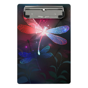 Glimmerne Rote Libelle Mini Klemmbrett