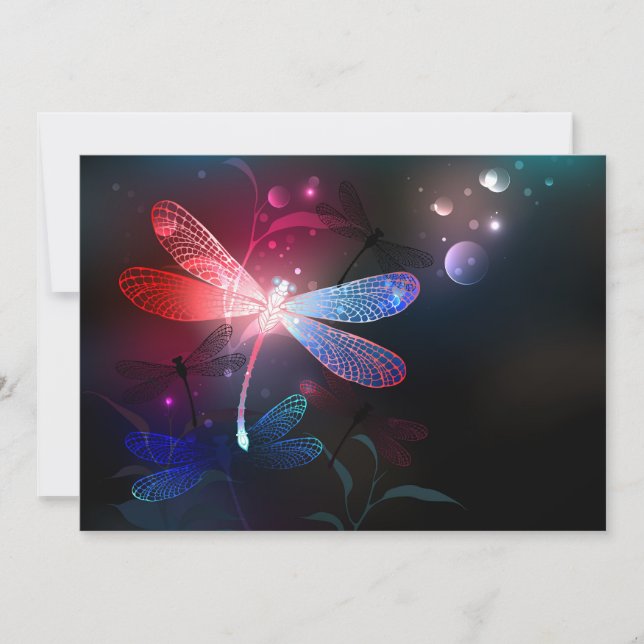 Glimmerne Rote Libelle Save The Date (Vorderseite)