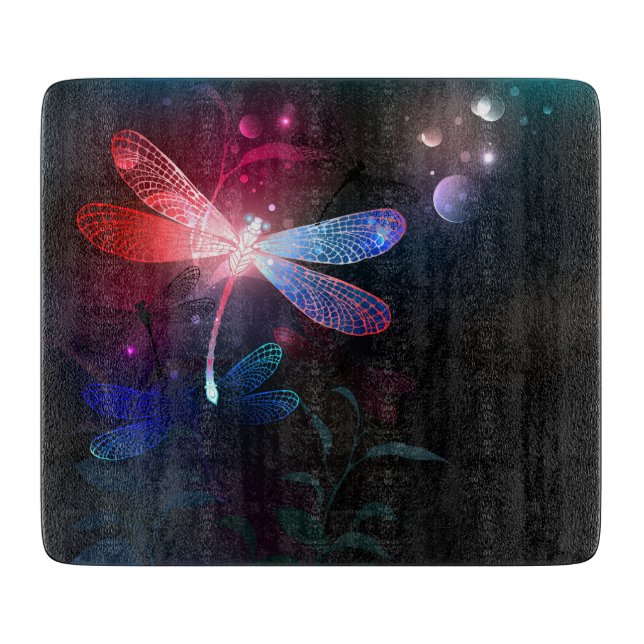 Glimmerne Rote Libelle Schneidebrett (Vorderseite)