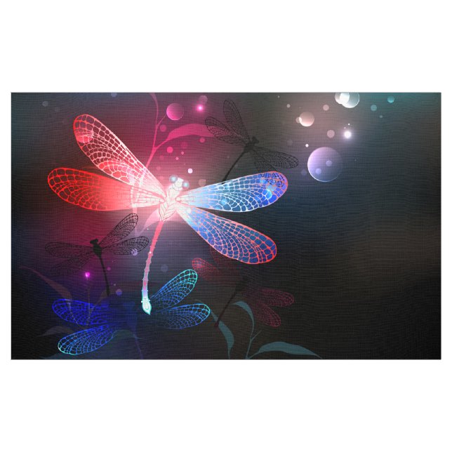 Glimmerne Rote Libelle Stoff (Yard (91,4 cm))