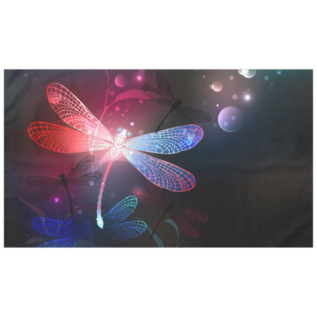 Glimmerne Rote Libelle Tischdecke (Vorderseite (Horizontal))