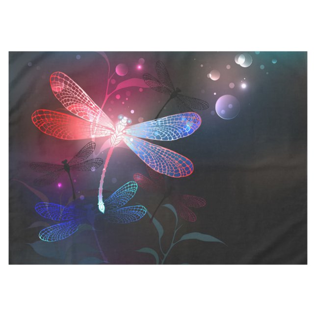 Glimmerne Rote Libelle Tischdecke (Vorderseite (Horizontal))