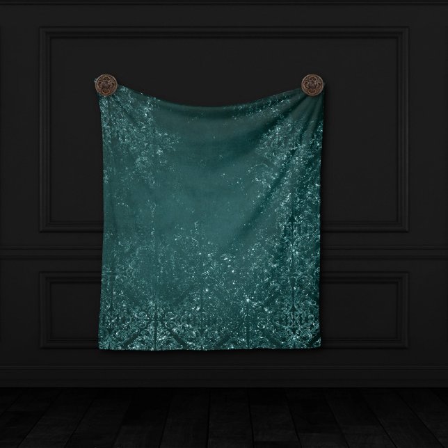 Glimmery Aquamarin Grunge | Rich Dark Green Glam D Fleecedecke (Von Creator hochgeladen)