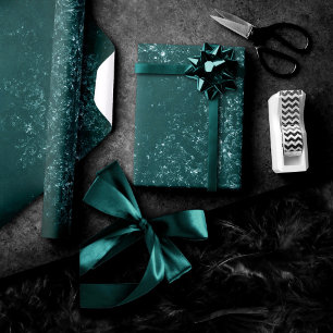 Glimmery Aquamarin Grunge   Rich Dark Green Glam D Geschenkpapier