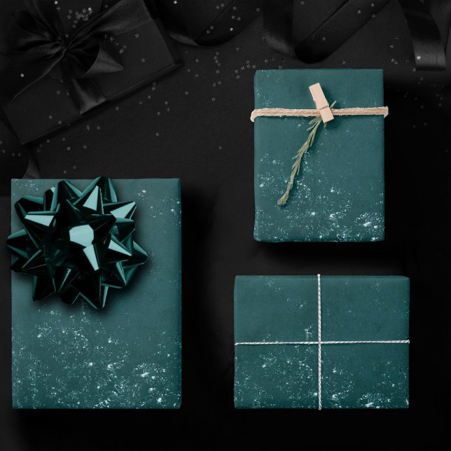 Glimmery Aquamarin Grunge | Rich Dark Green Glam D Geschenkpapier Set (Von Creator hochgeladen)