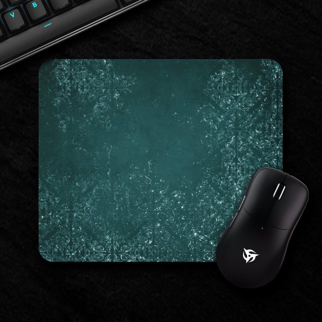 Glimmery Aquamarin Grunge | Rich Dark Green Glam D Mousepad (Von Creator hochgeladen)