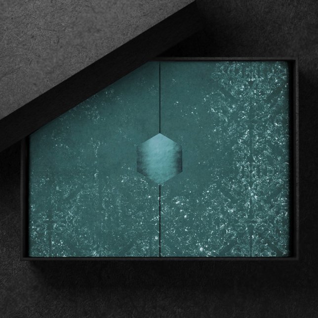 Glimmery Aquamarin Grunge | Rich Dark Green Glam D Seidenpapier (Von Creator hochgeladen)