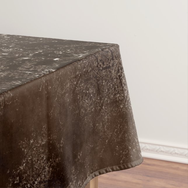 Glimmery Bronze Grunge | Rich Brown Glam Damask Tischdecke (Beispiel)