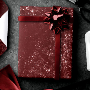 Glimmery Henna Grunge   Rich Blood Red Glam Damask Geschenkpapier