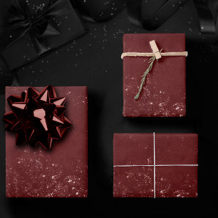 Glimmery Henna Grunge   Rich Blood Red Glam Damask Geschenkpapier Set