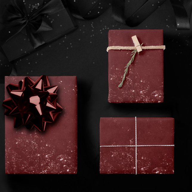 Glimmery Henna Grunge | Rich Blood Red Glam Damask Geschenkpapier Set (Von Creator hochgeladen)