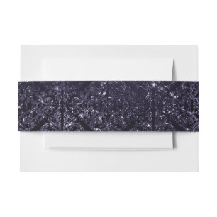 Glimmery Indigo Grunge Lila Damast um Mitternach Einladungsbanderole