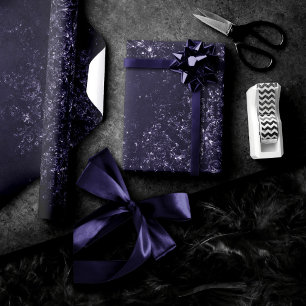 Glimmery Indigo Grunge   Lila Damast um Mitternach Geschenkpapier