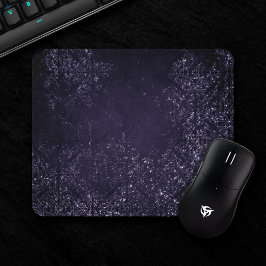 Glimmery Indigo Grunge | Lila Damast um Mitternach Mousepad