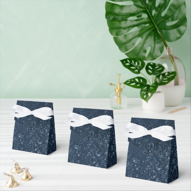 Glimmery Navy Grunge | Dark Sapphire Blue Damask Geschenkschachtel (Zahlreiche)