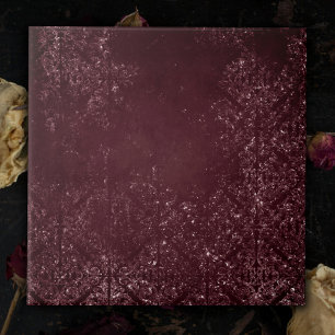 Glimmery Wine Grunge   Sangria Bordeaux Damask Fliese