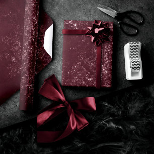 Glimmery Wine Grunge Sangria Bordeaux Damask Geschenkpapier
