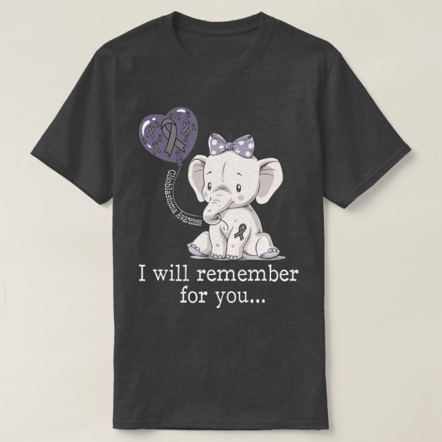 Glioblastoma Awareness Elephant T-Shirt (Design vorne)