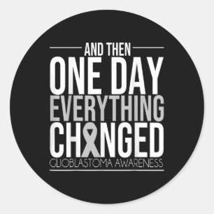Glioblastoma Awareness Figh Gehirn Tumorkuren Gehi Runder Aufkleber