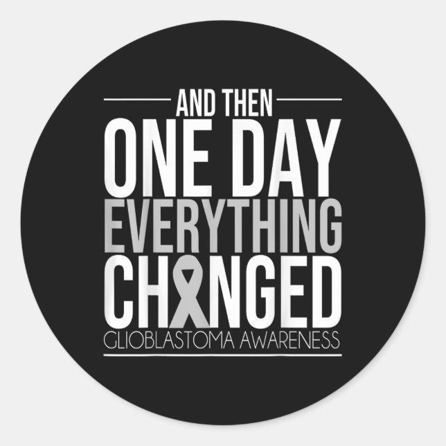 Glioblastoma Awareness Figh Gehirn Tumorkuren Gehi Runder Aufkleber (Vorderseite)