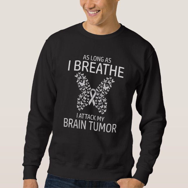 Glioblastoma Awareness Gray Ribbon I Angriff meine Sweatshirt (Vorderseite)