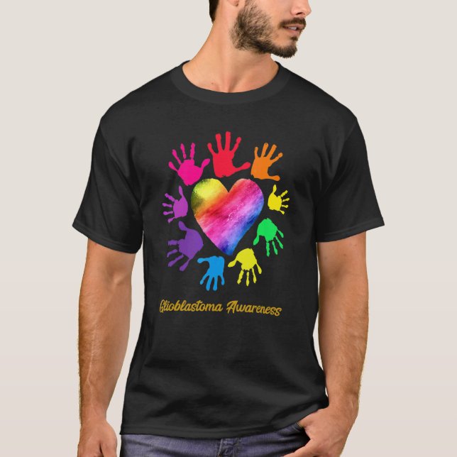 Glioblastoma Awareness Hands Glioblastoma T-Shirt (Vorderseite)