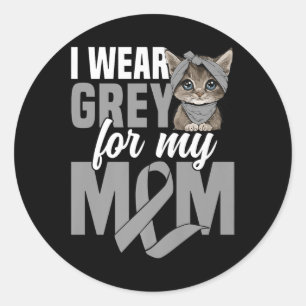 Glioblastoma Awareness Ribbon Gehirn Tumor Gehirn  Runder Aufkleber