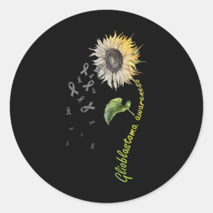Glioblastoma Awareness Sonnenblume Runder Aufkleber