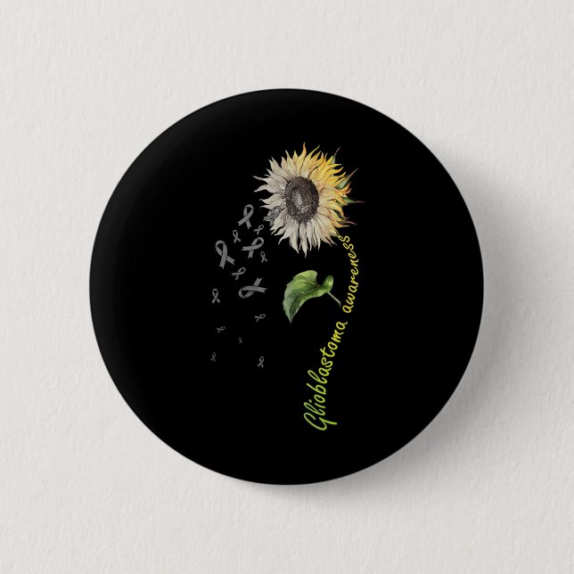 Glioblastoma Awareness Sunflower  Button (Vorderseite)