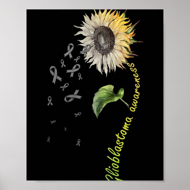 Glioblastoma Awareness Sunflower  Poster (Vorne)