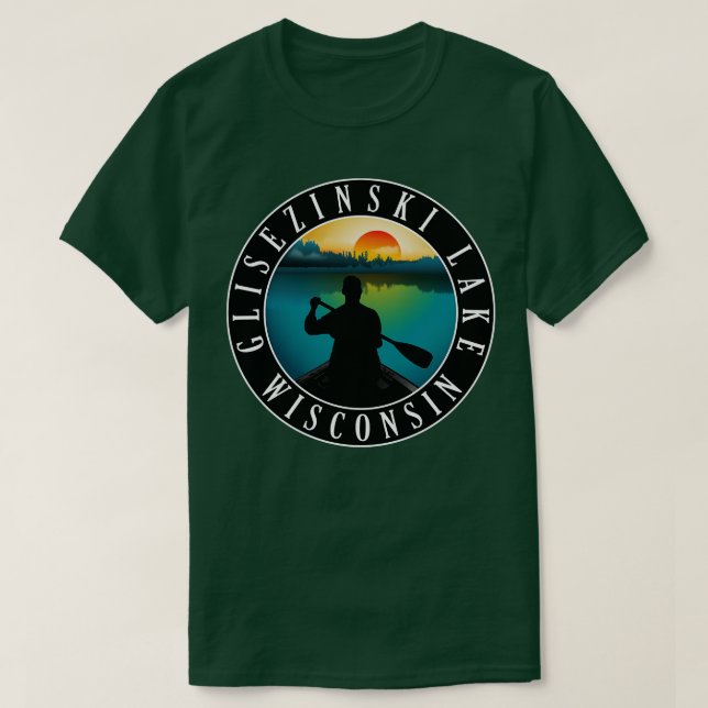 Glisezinski Lake Wisconsin Canoeing T-Shirt (Design vorne)