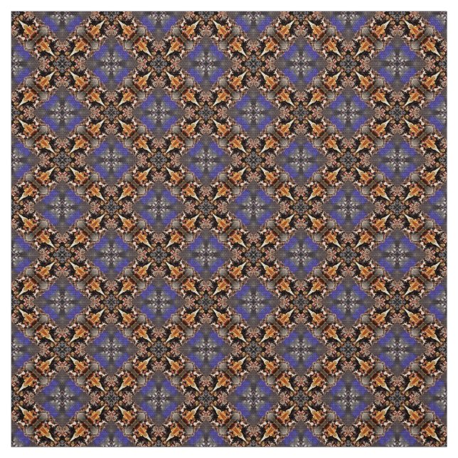 Glitch2 Blauer brauner Möbelstoff Stoff (Muster)