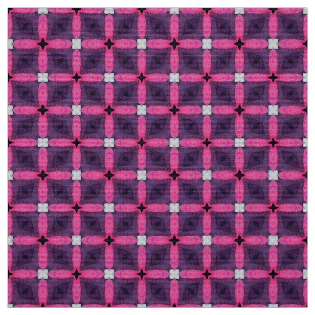 Glitch2 Blauer und Lila Polyester-Weave-Stoff Stoff (Muster)