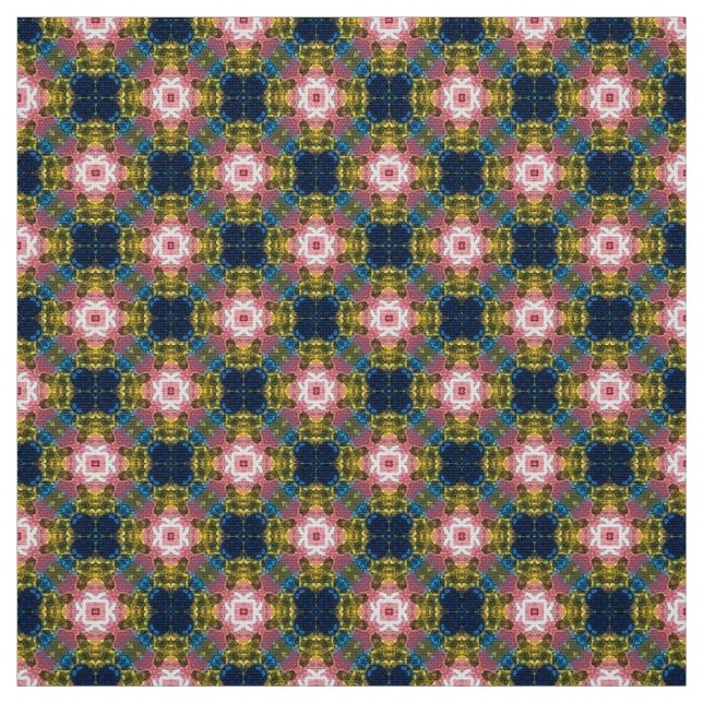 Glitch2 Blauer, weiße Möbelstoffe Stoff (Muster)