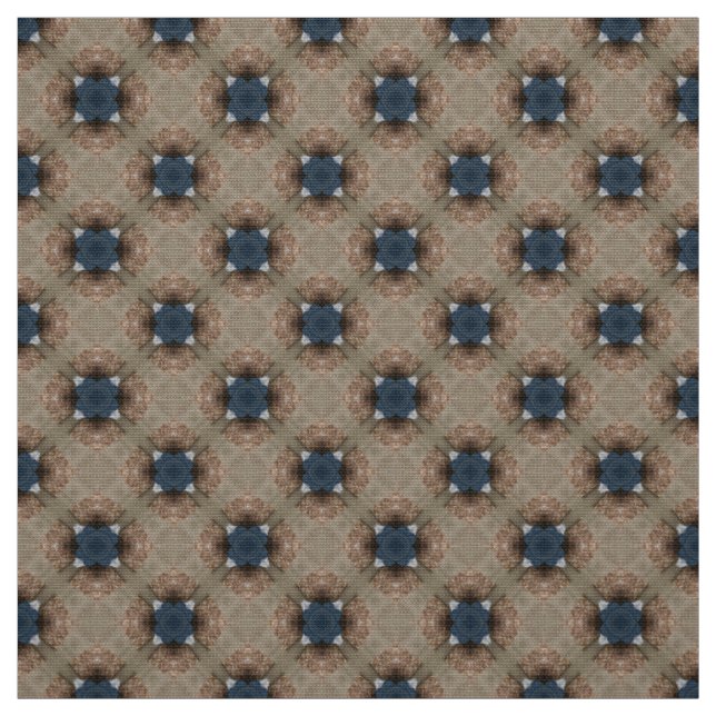 Glitch2 blaues braunes Möbelmuster Stoff (Muster)