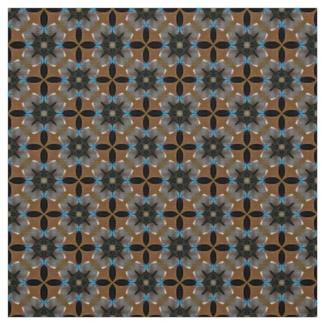 Glitch2 Braun Grau Blau Möbel Stoff (Muster)