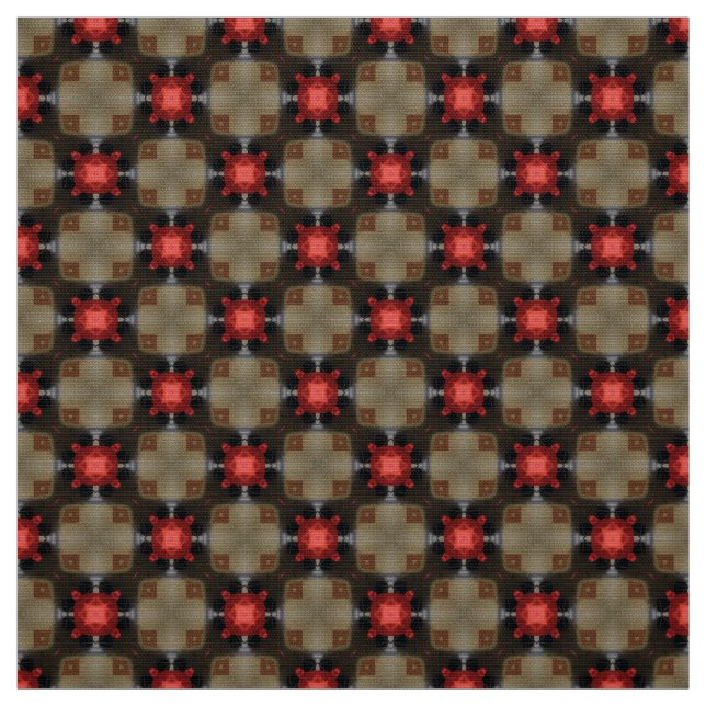 Glitch2 Brown Red pattern Stoff (Muster)