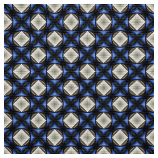Glitch2-Diamanten aus Stahl, blau Stoff (Muster)