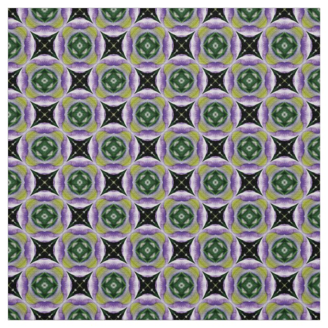 Glitch2 Kreis Stern grüne graue Fliesen Gewebe Stoff (Muster)