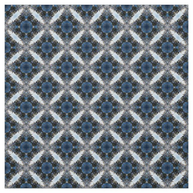 Glitch2 Möbel aus blauem weißem Stoff (Muster)