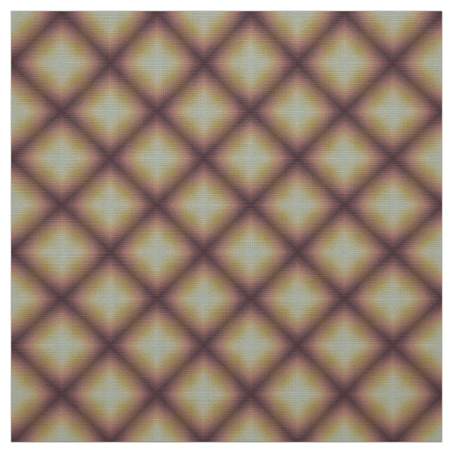 Glitch2 Möbel aus dunkelgelbem Diamantstoff Stoff (Muster)